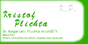 kristof plichta business card